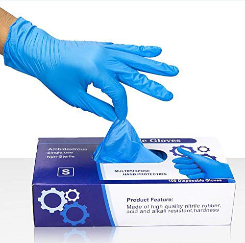 Guantes De Nitrilo, 100 De La Caja Por, Sin Polvo, Sin Látex, Ácido Úrico, Guantes Desechables De Grado Médico Calidad Hospital, Guantes De Doble Cámara No Estériles, El Uso Comercial,M