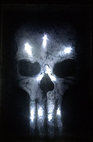 Samarkand - Lights LED-Bild mit Beleuchtung LED- Bilder Leinwandbild 65 x 45 cm Leuchtbild TOTENKOPF Wandbild