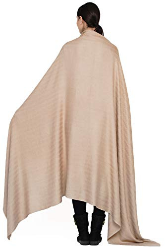 Schal Hergestellt in Kaschmir (Geschenkbox) Intelligente Kaschmirmischung aus Merinowolle und Seide Extrem weicher Pashmina Herbst Winter Beige