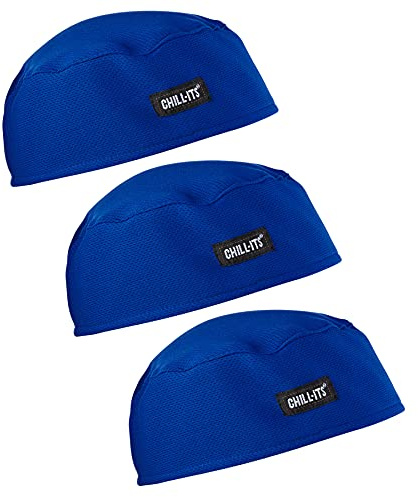 Ergodyne Chill Its 6630 Skull Cap, Lined with Terry Cloth Sweatband, Sweat Wicking,Blue
