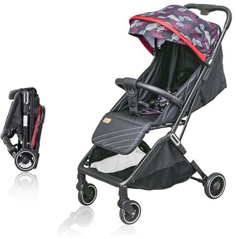 The Moon Brand Pronto Automatischer Kinderwagen – tragbarer Kinderwagen, leicht zusammenklappbar, leichte Reiseausrüstung für Babys – kompakter, mehrfach verstellbarer Schiebesessel – 0 m + 018 kg