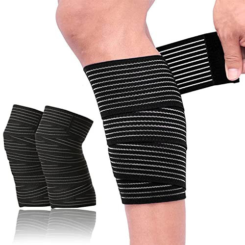 UOCAI 4er Pack Kniebandage, Kniestütze Sport Bandage, Kniebandage Kraftsport, Komprimierte Kniebandage für Arm, Ellbogen, Wade, Hand, Knöchel, Handgelenk, Knie