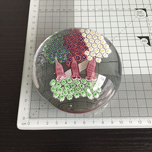 Paperweight, Briefbeschwerer, Glas Kugel,flacher Körper,Millefiori Muster, D10cm