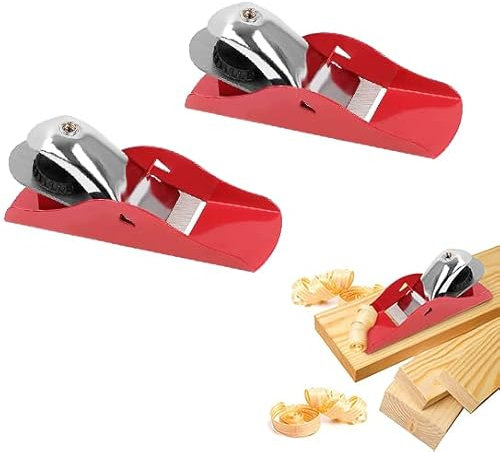 Vokowin 2 PCS Mini Hand Planer, Smoothing Plane Adjustable Small Trimming Planer Manual Wood Planer Wood Plane Tool for Wood Carving Processing and Carpenter DIY Model Making (K203-2)