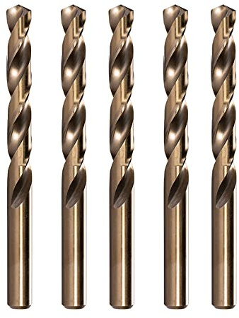 Konrunppy 10 Stück M35 HSS Cobalt Bohrer 5 Stück HSS-Co Bohrer Set Bohrer-Set aus Hochgeschwindigkeitsstahl Spiralbohrer zum Bohren auf Edelstahl Metall (5,10.5mm)