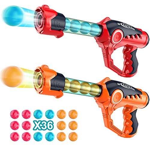 Vintop Juego de disparos para niños y niñas de 6, 7, 8, 9, 10+ años, juguete de aire popper, pistolas con 36 bolas de espuma, compatibles con objetivo Nerf (Q7702)
