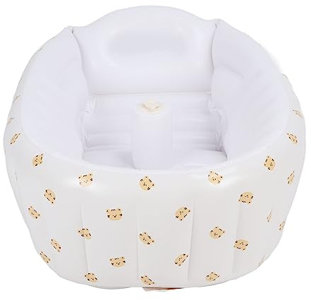 Tragbare Aufblasbare Babybadewanne, Cartoon-Muster, Integrierte Luftpumpe und Auslaufsicheres Füllventil, Faltbare PVC-Kleinkindbadewanne für Babys (Typ B) Baby-Stühle