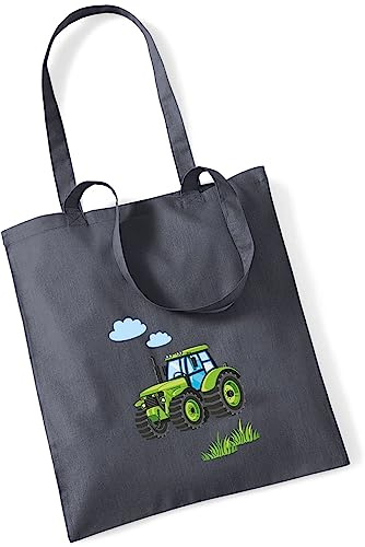 minimutz Jutebeutel bedruckt mit Traktor Bulldog | Stofftasche aus Baumwolle für Jungen | Kinderbeutel Tragetasche Kindergarten Schule | nachhaltig & umweltfreundlich