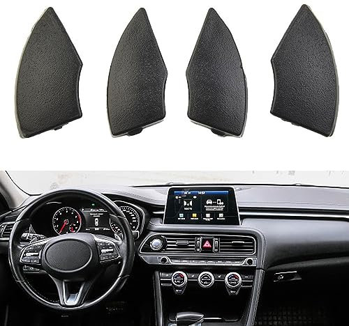 YUANGANG Set di 4 coperture per pulsanti autoradio per Fiat 500, in plastica nera, per modelli CD per Fiat 500 dopo il 2008