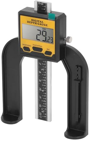 Digitaler Tiefenmesser, Holzbearbeitungs-Tiefenmesser, Tiefenmesser, Magnetische Basis, Messwerkzeug für Oberfräsentisch und Digitalen Winkelmesser, 0,01 Mm Auflösung