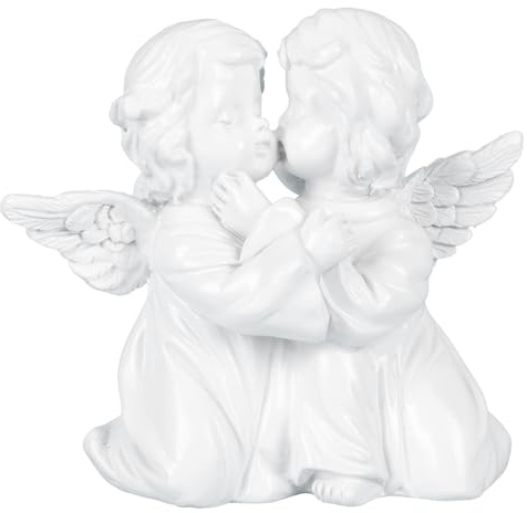 Zerodeko Gips Engelsskulptur 1 Stück Weiß für Tisch und Zuhause | Hübsche Cherub Verzierung, Vintage Stil, Souvenir für Liebhaber und Kinder