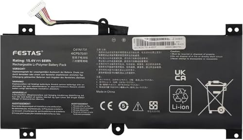 FESTAS C41N1731 Batterie Compatible avec ASUS ROG Strix Scar II GL504 | GL504G GL504GM GL504GS GL504GW GL504GV Hero II G515 G515GV G515GW Series 4CIP5/70/81 0B200-02940000 Ordinateur PC Portable