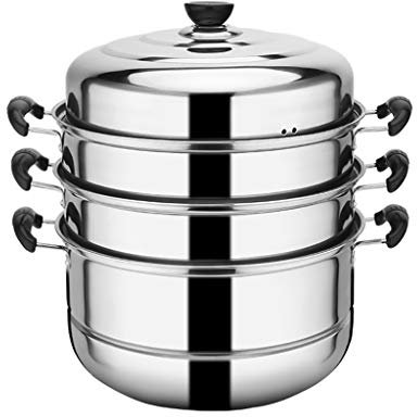 ANSNOW Gedämpfter Fischtopf Aus Edelstahl 400, 28 Cm, Suppentopf, Induktionsherd, Verdickter Heim-Gasherd-Dampfgarer