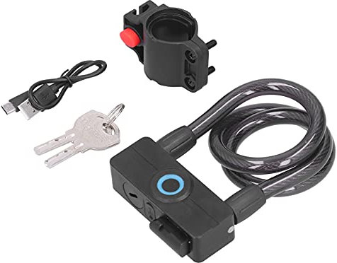 Candado de Bicicleta con Huella Dactilar para Bicicleta de Montaña, Batería de Larga Duración, Apto para Interiores y Exteriores