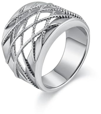 Hasdnker Ring Ringe Damen Bijouterie Herren Female Trendy Hollow Out Large Ring for Women 10 Silver