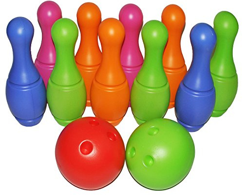 alles-meine.de GmbH 12 TLG. Set - großes XXL - Kegelspiel/Bowlingspiel Größe und Modell wählbar XXL - 33 cm Kegel - 12 TLG. Set - aus Kunststoff/Plastik - für Außen + Inn..