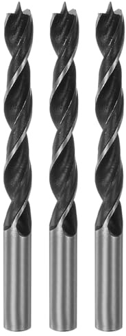 sourcing map 3pcs Brad Point Drill Bits 12mm(15/32) Dia Straight Round Shank Drill Metric Brad Point 3.94 Drilling Depth Spiral Twist Drill Bits for Carpenter Woodworking Plastic Rubber