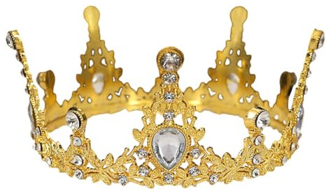 ISAKEN Corona Cake Topper con Strass Mini Crowne Decorazione per Torta di compleanno - per Bambini, Ragazze, Donne e Signore