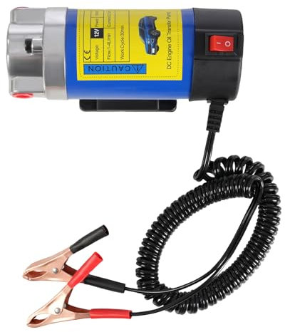 Dieselpumpe mit Schlauch, 12V 100W Ölabsaugpumpe Kraftstoffpumpe Motoröl-Wechsel Diesel Umfüllpumpe Fluid ExtractorGeräuscharm Ausgestattet für LKW, Autos, Quads und andere 12-V-Fahrzeuge