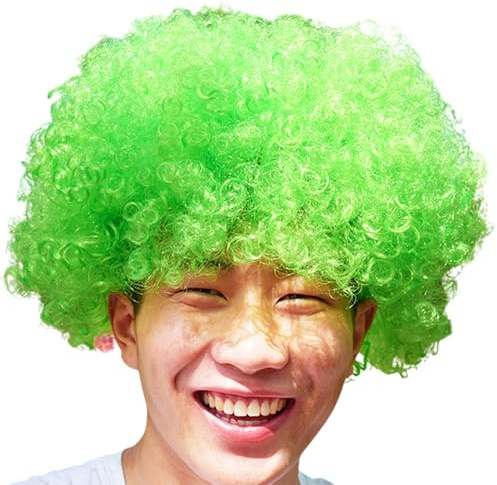 Karneval Perücke Herren Afro Perücke Afro Clown Perücke, Locken Perücke Elastisch Regenbogen Perücken Haarteile Kostüm Prop Kopfschmuck für Geburtstag, Karneval