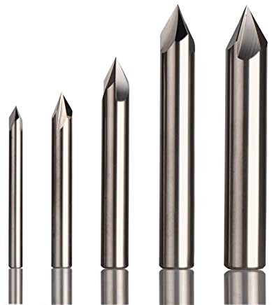 Fräser am Ende der Abschrägung V-förmige Schaftfräser, CNC-Wolframkarbid-Fasenfräser, 60, 90, 120 Grad, Entgraten, Schaftfräser, 90-Grad-V-Nut-Fräser(1PC ECN3F D8.0 R90)