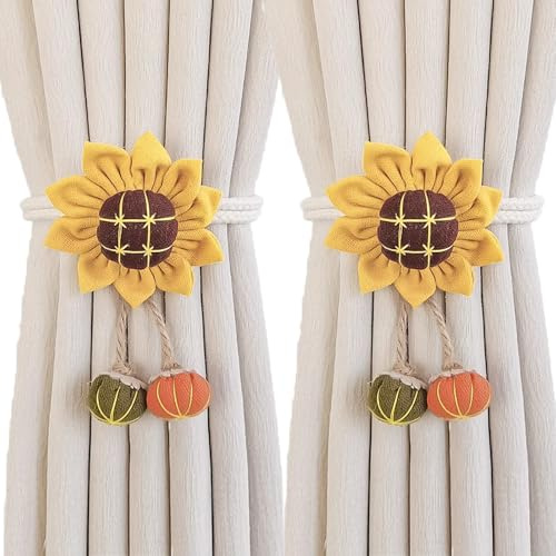 JYJLLM 2 eleganti fermatenda con eleganti fermatenda per tende, accessori perfetti per la casa per migliorare il tuo soggiorno, cucina e camera da letto, ganci fermatenda (girasole)