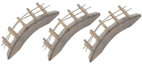 CVUTOVO 3pcs Miniature Wooden Arch Bridge for Dollhouse Garden Decor Charming Outdoor Accessory for Creative Play and Zen Landscaping