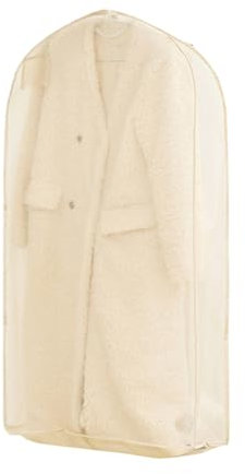 YGER JZGB Hanging Clothes Bag, Garment Bags for Hanging Clothes, Soft Material, Thickened Sides, Transparent, for Down Jackets, Coats(Beige,60x110x17cm/24x43x7in)