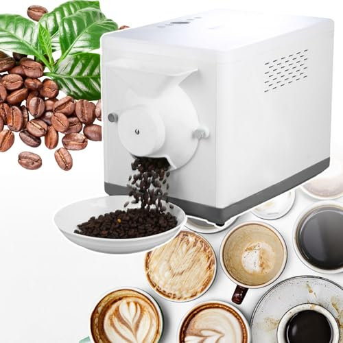 XRSMOU Torréfacteur De Café Électrique Vertical, Grande Capacité, Structure Chauffante À Rouleaux À 360 ° Intégrée, Wok Intérieur Antiadhésif, pour Tout Le Monde (110V)