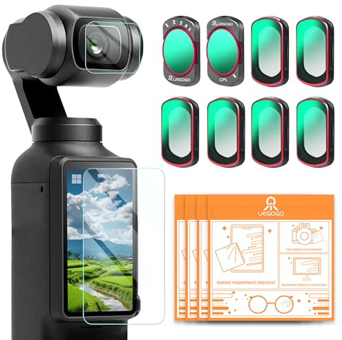 UEGOGO Magnetic ND/PL Filter Set for DJI Osmo Pocket 3 Creator Combo Accessories, 8 Pack ND2-32+ND4/PL+ND8/PL+ND16/PL+ND32/PL+1/4 Black Mist+CPL+UV, Protection Polarizer Neutral Density Filters