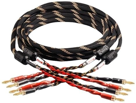 MNUPL Un par de Cables de Altavoz HlFl. Cables de Altavoz OCC de Alta Gama for Sistemas Hi-Fi y Cables de Altavoz con Conector Banana.(12 Strands Upgraded,2m)