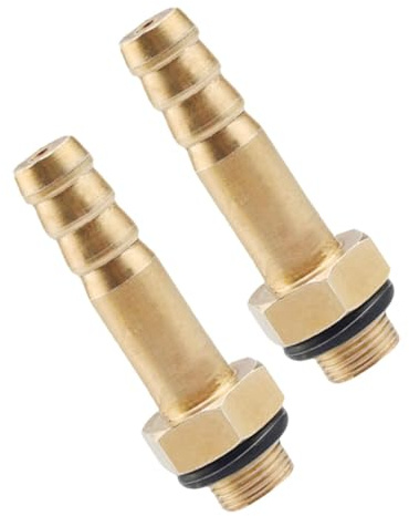 BCOATH Adaptadores De Válvula para Manguera De Gas De Latón 2 Piezas para Cocina Exterior, Conexión Rápida para Bombonas, Compatible Mangueras De 8-10 Mm, Seguro y Resistente para Parrillas