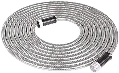25FT 50FT Stainless Steel Garden Hose Flexible Lightweight Metal Water Pipe with Connector for Easy Outdoor Use Kink Free Design for Enhanced Performance