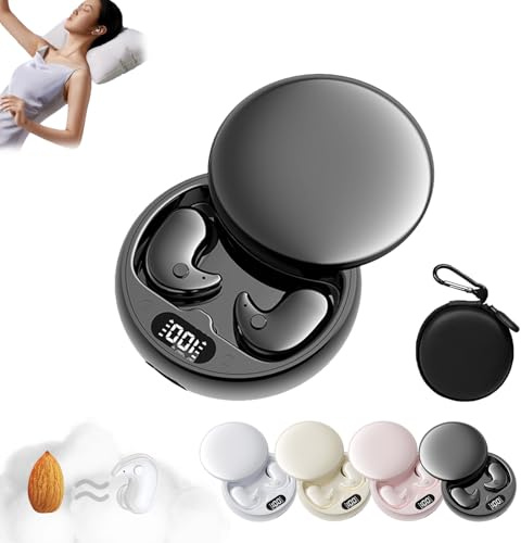 Qosneoun Mindbuds – Die Unsichtbaren Earbuds Ohne Druckgefühl, Mindbuds Unsichtbare Schlaf Kopfhörer, Bluetooth 5.4 Mini Kopfhörer, In Ear Kopfhörer Zum Schlafen, Arbeiten, Sport (Schwarz)