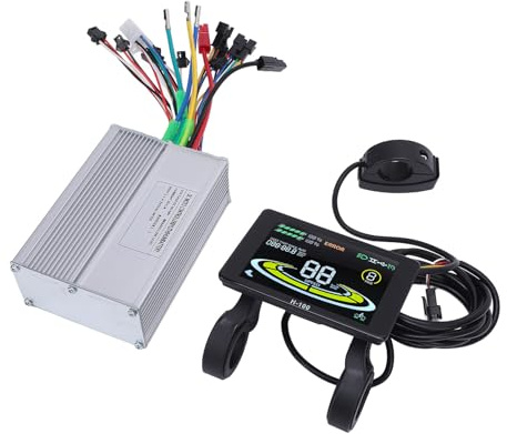 BuyWeek Kit de Contrôleur de Moteur Sans Balais, 36V 48V 350W 500W 20A 3 Modes Contrôleur d'Onde Sinusoidale avec Écran d'Affichage LCD Couleur H100 pour Vélo Électrique Trottinette Électrique