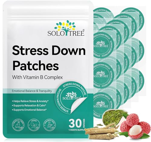 Patchs anti-stress, patchs relaxants – Soulagement du stress et de l'anxiété – Sommeil profond – Formule végétale botanique – 30 patchs transdermiques végétaliens
