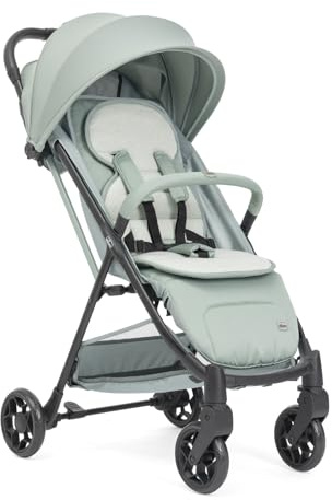 Chicco Passeggino Taormina, 0+ Mesi - 22 Kg, Passeggino Leggero con Chiusura Smart e Compatta, Capotte Estensibile con Trattamenti UV50+ e Antipioggia, Schienale Regolabile, Poggiagambe, Verde