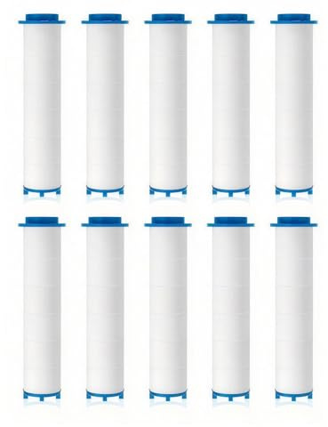 10PCS Filtres en Coton PP, 9,5 x 2,5 cm, Pomme de Douche Filtrante Filtre Pommeau de Douche, Filtres en Coton PP pour Filtre Douche Anti Calcaire, Filtre Eau Douche Remplaçable, Shower Filter