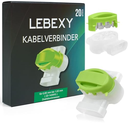 LEBEXY Kabelverbinder 20 Stück für Mähroboter, Wasserdicht Anschlussklemmen Kabelklemmen, Verbindungsklemmen Kabel Draht Verbinder mit Gel Füllung für Rasenroboter Rasenmäher Automower (Grün)