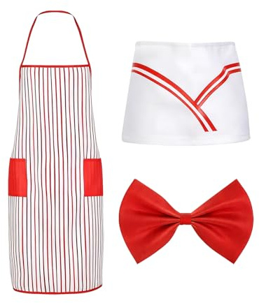 Generico Costume Carnevale | Cameriere Popcorn Costume Cosplay | Uomo Gelataio | per Halloween Carnevale Festa Compleanno Natale Giochi di Ruolo