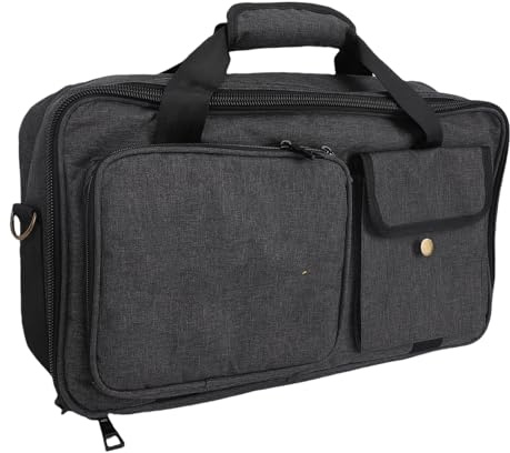 Duokon Gitarren-Pedalboard-Tasche, Kationischer Wasserdichter Pedalboard-Koffer mit 10 Mm Polsterung, Mehreren Taschen und Verstellbarem Riemen, für Musiker, die Effektpedale Tragen (M)