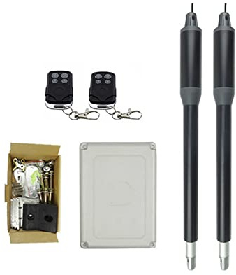 Motor Puerta Corredera, Abridor de puerta oscilante doble automático, abridor de puerta eléctrico con control remoto for puerta industrial y residencial for seguridad en el hogar/granja/garaje/negocio