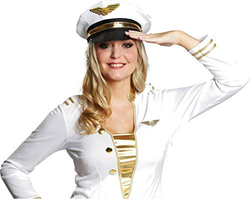 Rubie's 4465499-58 White Officer Pilotenmütze, Weiß