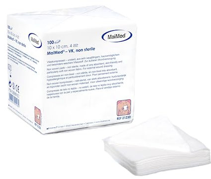 3 confezioni da 100 compresse in tessuto non tessuto MaiMed non sterili, 6 compresse da 10 x 10 cm