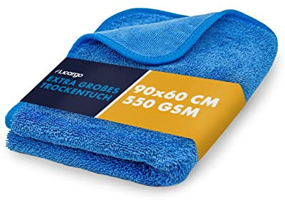 LICARGO® Panno Extra Large per Asciugatura 90x60cm - Estremamente Assorbente, Morbido e Delicato - Panno in Microfibra Senza Rilascio di Lanuggine - 550GSM
