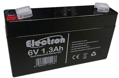 6V 1.3Ah Batteria ricaricabile al piombo 98x25x59mm per lampade di emergenza antifurto sirena registratori