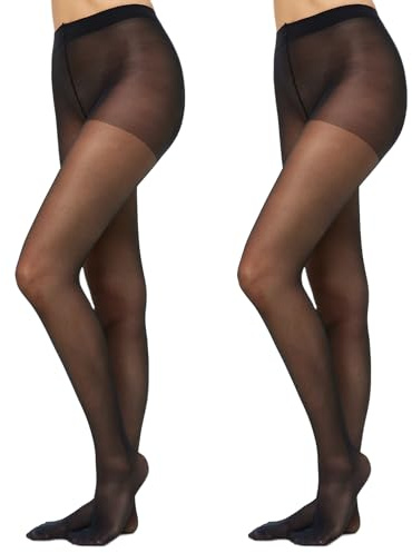 Nur Die 2er Pack Fit in Form 40 DEN starke Stützwirkung Große Größen semi-blickdichte Fein-Strumpfhose seidig mattee Optik entlastet die BeineKomfortbund Damen