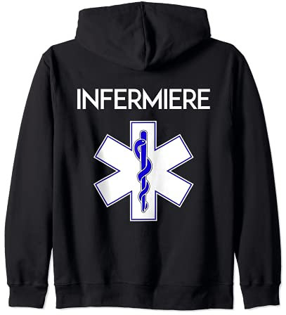 Missione Salute Felpa con Cappuccio per Infermieri Reparto Ospedaliero Sanitario, Unisex - Adulto, Nero, S