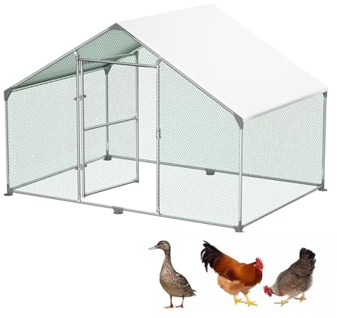 LARS360 utomhusbur/hönshus/utomhusstaket, 3 x 2 x 2 m, belagt PE-skuggtak med galvaniserad stålram, används för kycklingar som fjäderfähus, fågelburar, för små djur