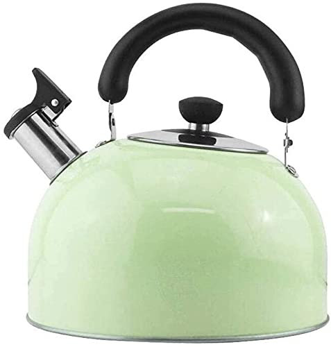 ZHANGDONG Bouilloire INOX Bouilloire sifflante Théière en Fonte Bouilloire à sifflet en Acier Inoxydable, Plaque de Cuisson, Chaleur Rapide et Uniforme, Universelle pour Tous Les Types de pl
